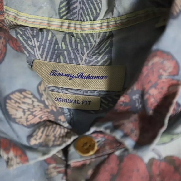 Tommy Bahama Button Up Shirt Mens XXL Blue Floral Hawaiian Tropical Beach Silk - Picture 5 of 9